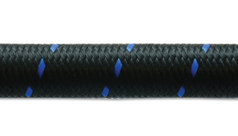 Vibrant 11990B - -10 AN Two-Tone Black/Blue Nylon Braided Flex Hose (5 foot roll)