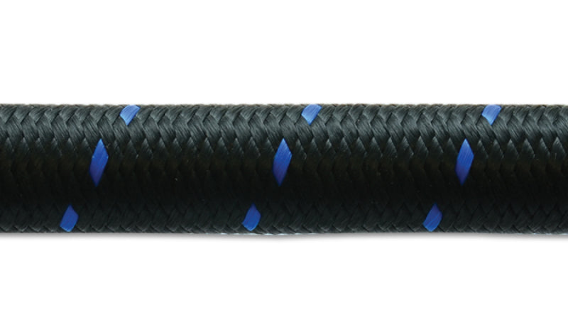 Vibrant 11964B - -4 AN Two-Tone Black/Blue Nylon Braided Flex Hose (10 foot roll)