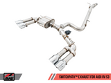AWE Tuning 3025-42068 - Audi 8V S3 SwitchPath Exhaust w/Chrome Silver Tips 102mm