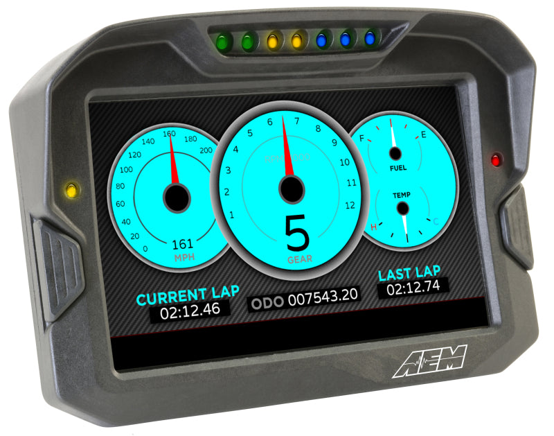 AEM 30-5702 - CD-7 Non Logging GPS Enabled Race Dash Carbon Fiber Digital Display w/o VDM (CAN Input Only)