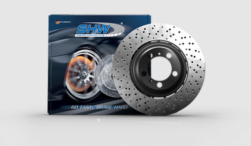 SHW Performance BRR42854 -SHW 08-13 BMW M3 4.0L Right Rear Cross-Drilled Lightweight Brake Rotor
