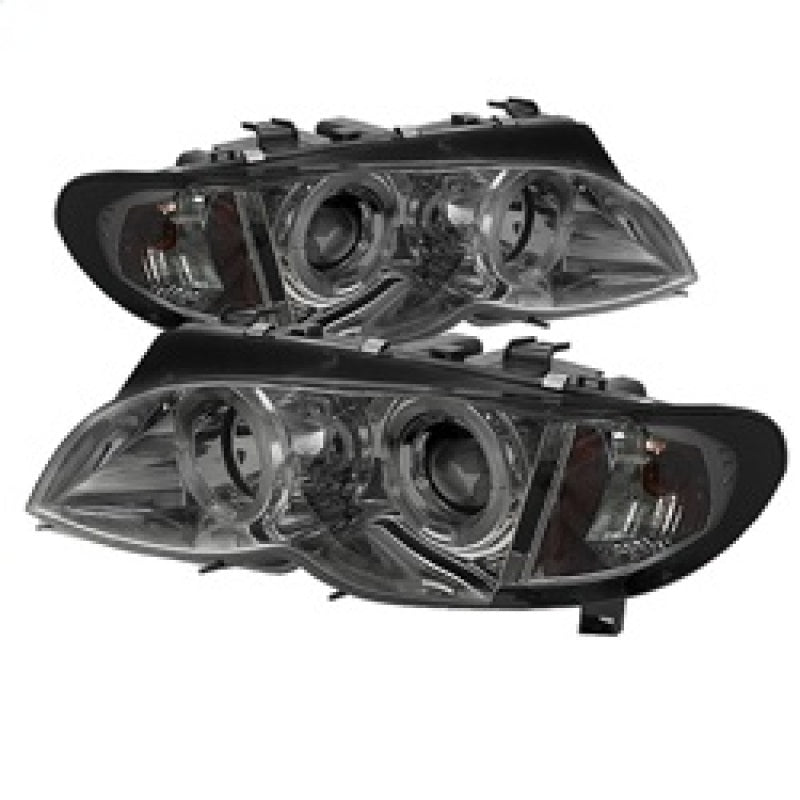 SPYDER 5042422 -Spyder BMW E46 3-Series 02-05 4DR Projector Headlights 1PC LED Halo Smke PRO-YD-BMWE4602-4D-AM-SM