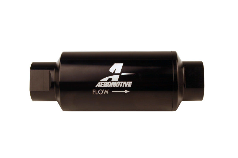 Aeromotive 12350 - In-Line Filter 10AN 10 Micron Microglass Element Bright-Dip Black 2in OD