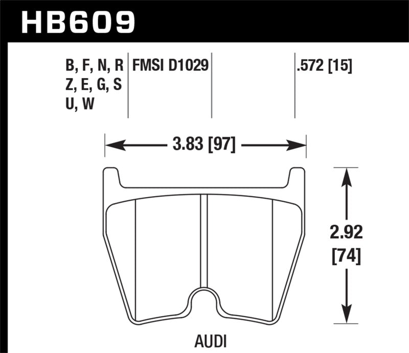 Hawk Performance HB609B.572 - Hawk 08-11 Audi R8/07-08 RS4/03-04 RS6 / 02-03 VW Phaeton HPS 5.0 Front Race Brake Pads