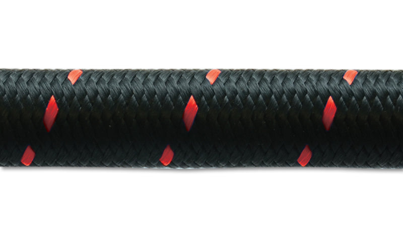 Vibrant 11990R - -10 AN Two-Tone Black/Red Nylon Braided Flex Hose (5 foot roll)