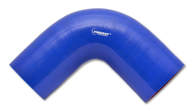 Vibrant 2742B - 4 Ply Reinforced Silicone Elbow Connector - 2.5in I.D. - 90 deg. Elbow (BLUE)