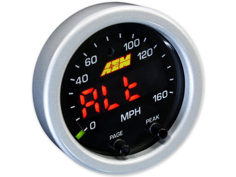 AEM 30-0313 - X-Series 0-160 MPH Black Bezel w/ Black Face GPS Speedometer Gauge