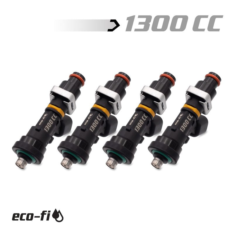 BLOX Racing BXEF-06514.11-1300-4 - Eco-Fi Street Injectors 1300cc/min w/1/2in Adapter Honda B/D/H Series (Set of 4)