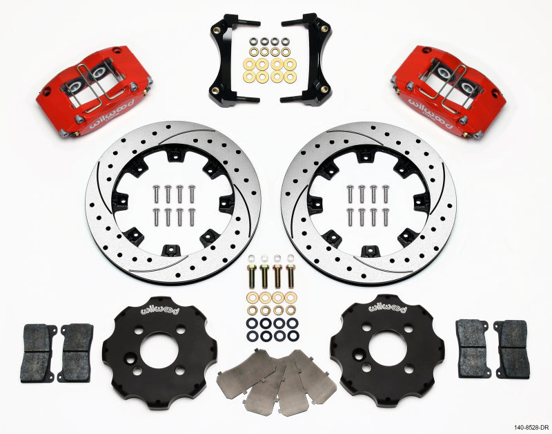 Wilwood 140-8528-DR - Dynapro Radial Front Kit 12.19in Drilled Red Mini Cooper