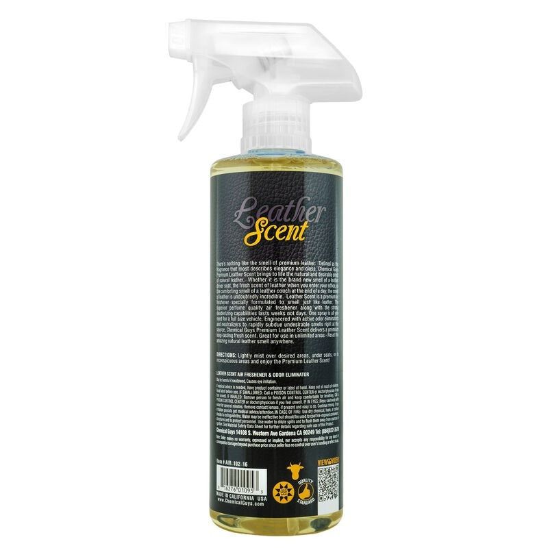 Chemical Guys AIR_102_16 - Leather Scent Air Freshener & Odor Eliminator - 16oz