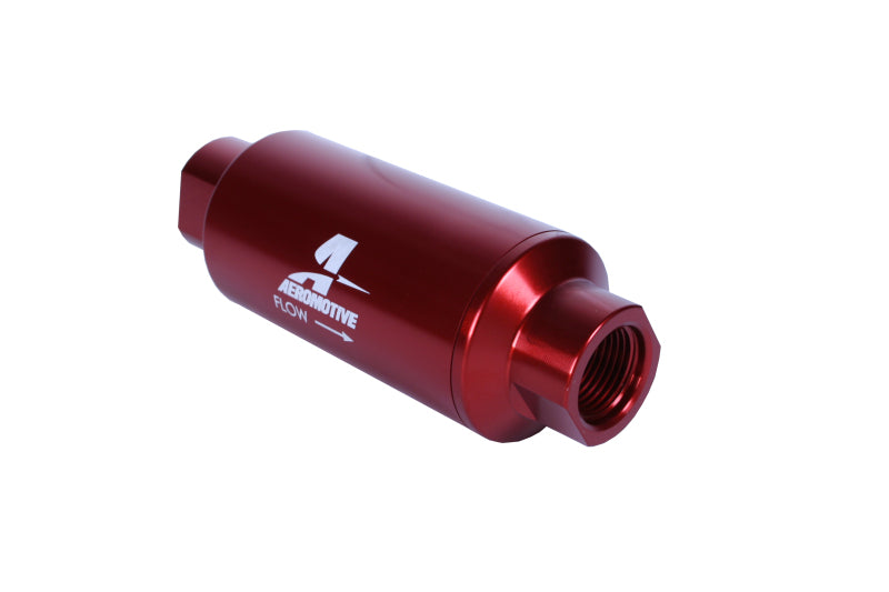 Aeromotive 12340 - In-Line Filter - (AN-10) 10 Micron Microglass Element Red Anodize Finish