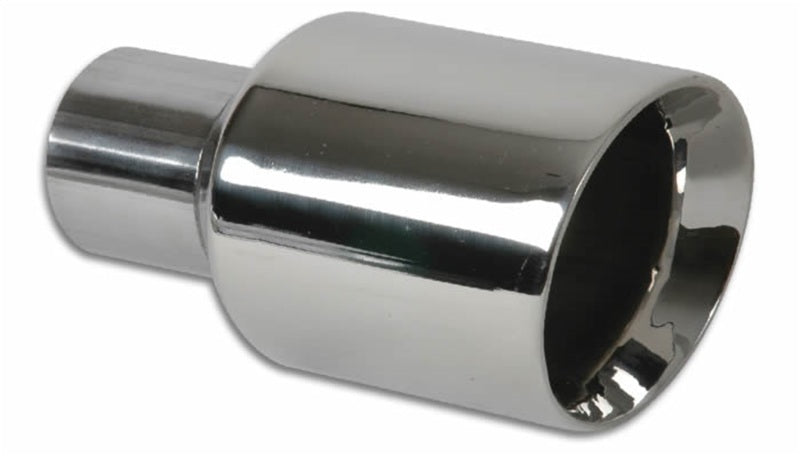 Vibrant 1226 - 3.5in Round SS Exhaust Tip (Double Wall Angle Cut Beveled Outlet)