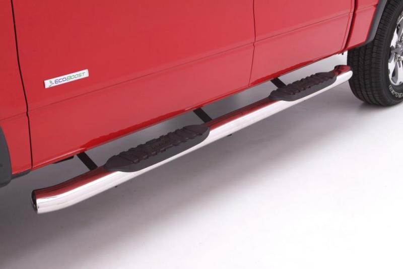 LUND 23750075 -Lund 99-16 Ford F-250 Super Duty Crewcab 5in. Curved Oval SS Nerf Bars - Polished