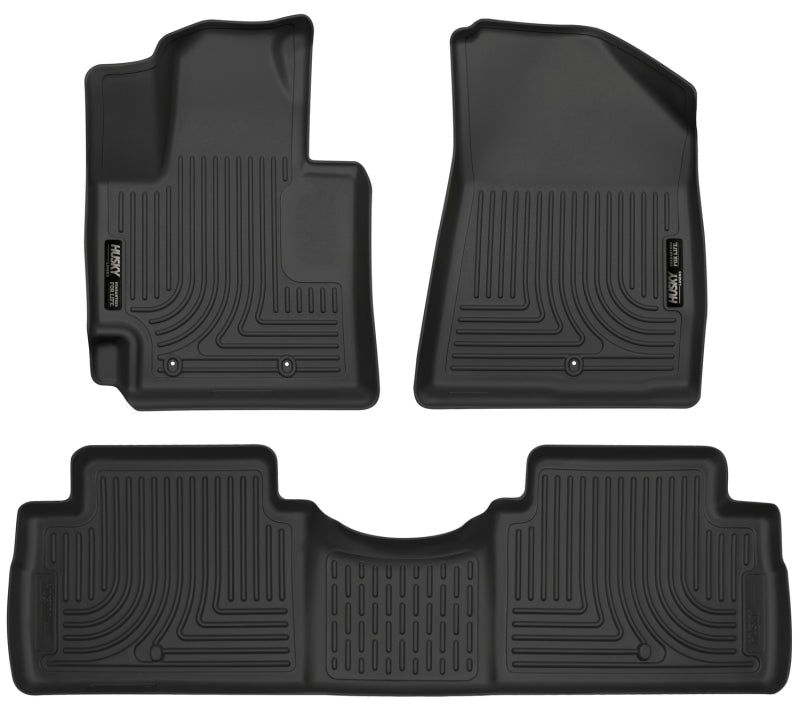 Husky Liners FITS: 2016 Kia Soul Weatherbeater Black Front & 2nd Seat Floor Liners (Footwell Coverage)