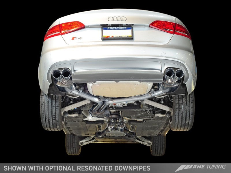 AWE Tuning 3010-42016 - Audi B8.5 S4 3.0T Touring Edition Exhaust System - Chrome Silver Tips (102mm)