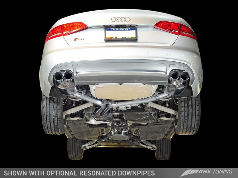 AWE Tuning 3010-43014 - Audi B8 / B8.5 S4 3.0T Touring Edition Exhaust - Diamond Black Tips (90mm)