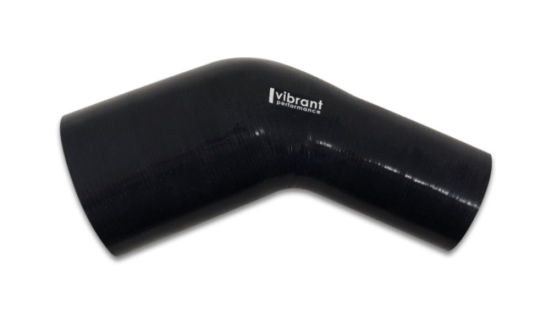 Vibrant 19770 - 3.00in x 4.00in In/Out  45 Degree Black Silicone Transition Hose