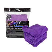 Load image into Gallery viewer, Chemical Guys MIC34803 - Ultra Edgeless Microfiber Towel - 16in x 16in - Purple - 3 Pack