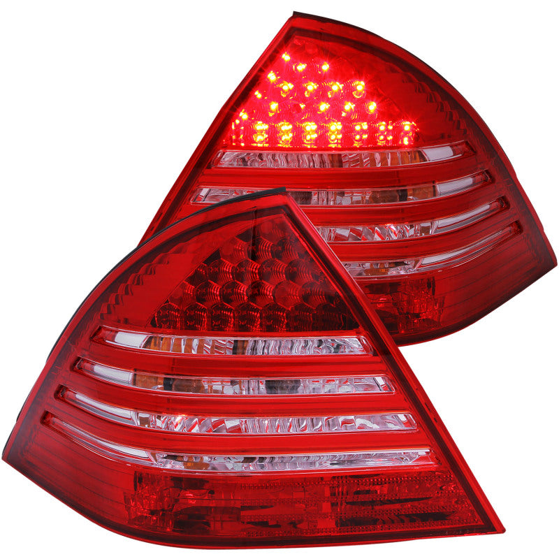 ANZO 221151 - 2001-2004 Mercedes Benz C Class W203 Taillights Red/Smoke