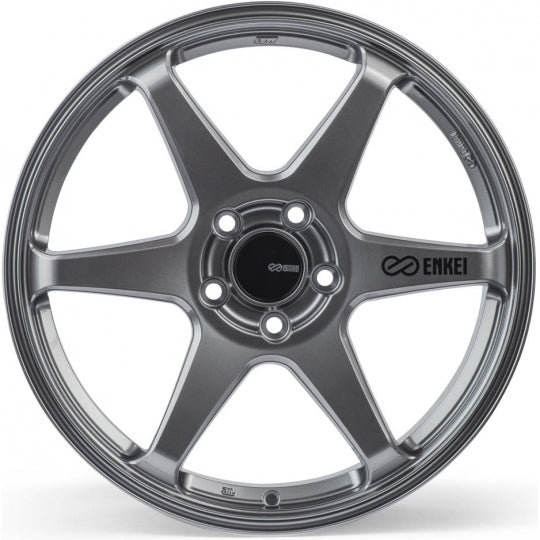 Enkei 539-895-1245GM - T6R 18x9.5 45mm Offset 5x120 Bolt Pattern 72.6 Bore Gloss Gunmetal Wheel