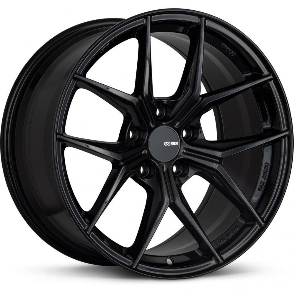 Enkei 529-895-6538BK - TSR-X 18x9.5 38mm Offset 5x114.3 BP Gloss Black Wheel