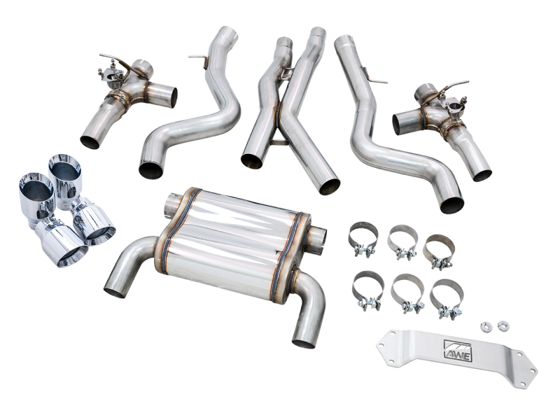 AWE Tuning 3025-43074 - BMW F8X M3/M4 SwitchPath Catback Exhaust - Diamond Black Tips