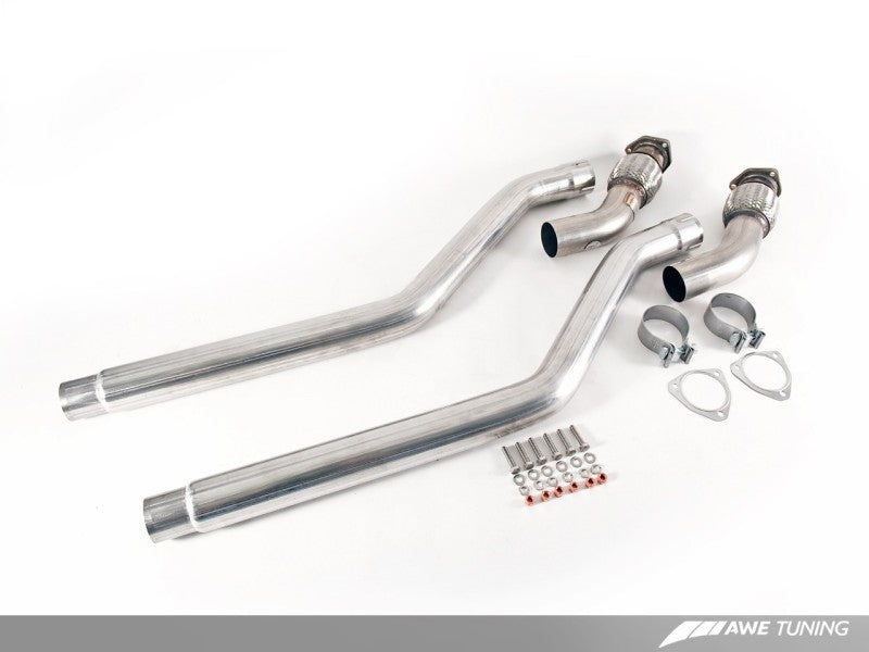 AWE Tuning 3220-11010 - Audi B8 3.0T Non-Resonated Downpipes for S4 / S5