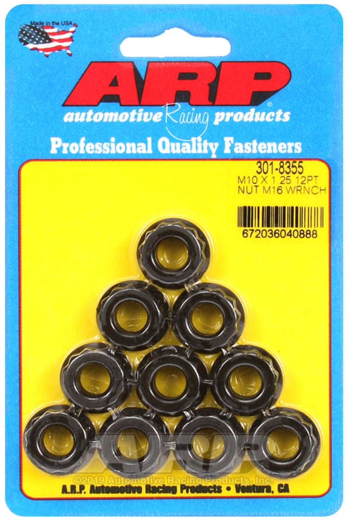 ARP 301-8355 - M10 x 1.25 (5) 12-Point Nut Kit (Pack of 10)