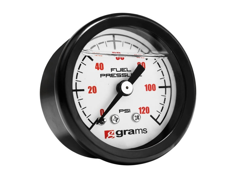 Grams Performance G2-99-1200W - Universal 0-120 PSI Fuel Pressure Guage - White Face