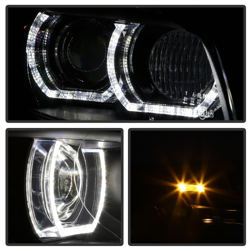 SPYDER 5085184 - Spyder 08-10 BMW F92 3 Series Projector Headlights - LED DRL - Black (PRO-YD-BMWE9208-DRL-BK)
