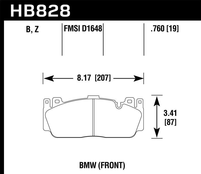 Hawk Performance HB828Z.760 - Hawk 12-17 BMW M6 / 14-17 BMW M6 Gran Coupe / 13-16 BMW M5 Performance Ceramic Front Brake Pads