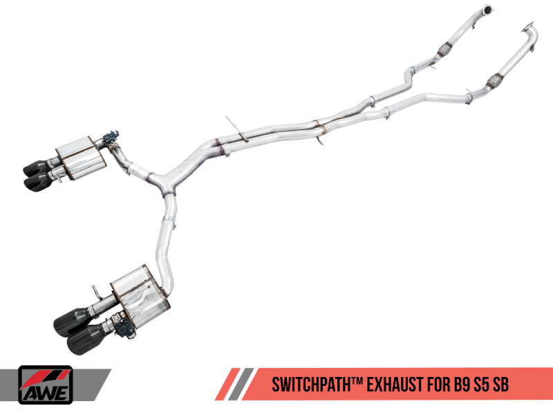 AWE Tuning 3025-43046 - Audi B9 S5 Sportback SwitchPath Exhaust - Non-Resonated (Black 102mm Tips)