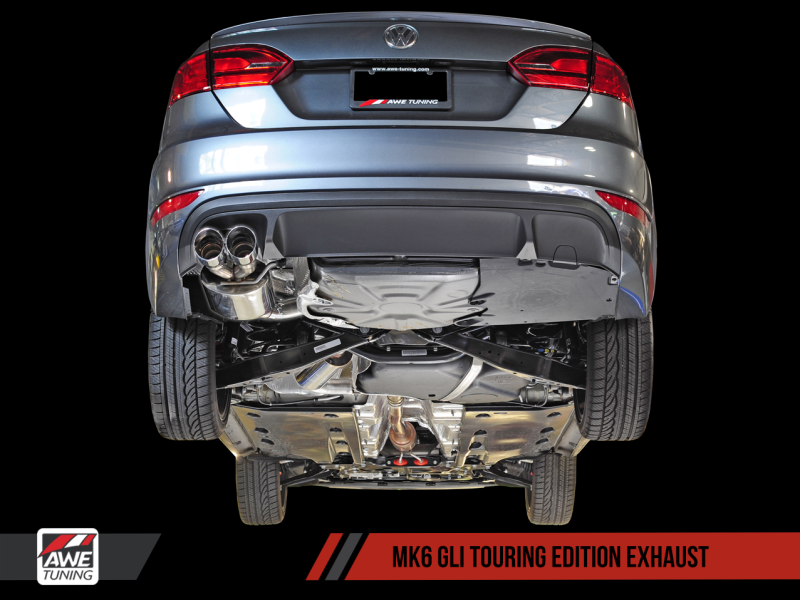 AWE Tuning 3015-22058 - Mk6 GLI 2.0T - Mk6 Jetta 1.8T Touring Edition Exhaust - Polished Silver Tips