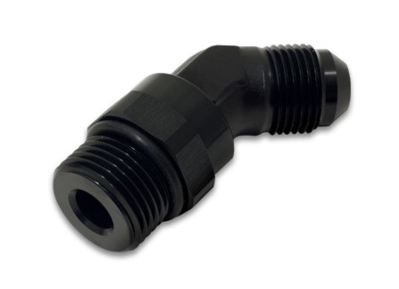 Vibrant 16950 - -12AN Male to Male -12AN Straight Cut 45 Degree Adapter Fitting - Anodized Black