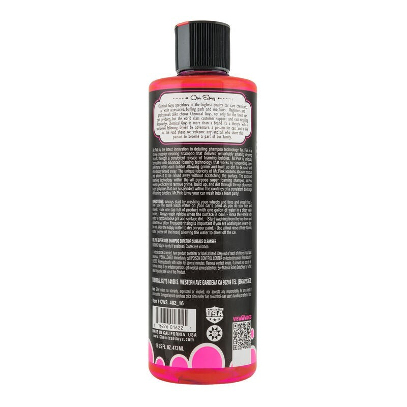 Chemical Guys CWS_402_16 - Mr. Pink Super Suds Shampoo & Superior Surface Cleaning Soap - 16oz