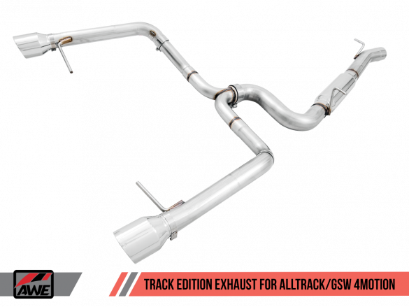 AWE Tuning 3020-32044 - VW MK7 Golf Alltrack/Sportwagen 4Motion Track Edition Exhaust - Polished Silver Tips