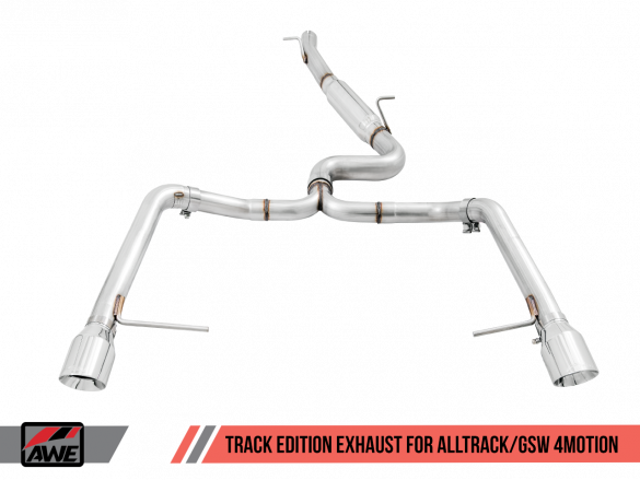 AWE Tuning 3020-32044 - VW MK7 Golf Alltrack/Sportwagen 4Motion Track Edition Exhaust - Polished Silver Tips