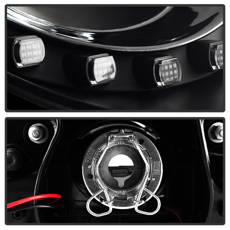 SPYDER 5080929 - Spyder Volkswagen Beetle 06-10 Projector Headlights DRL LED Black PRO-YD-VB06-DRL-BK