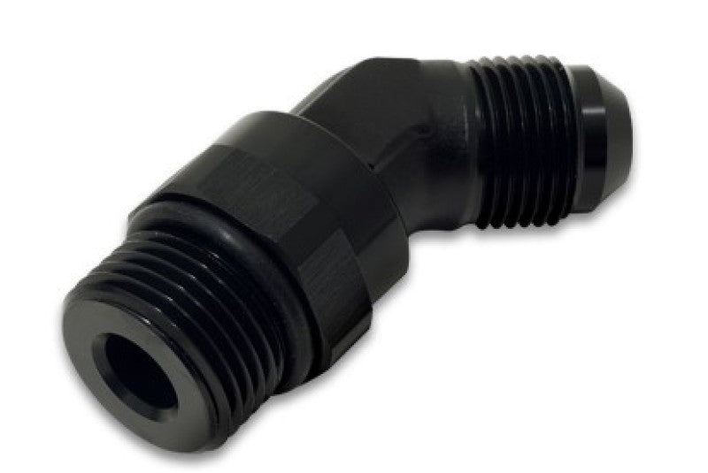 Vibrant 16941 - -6AN Male Flare to Male -8AN ORB Swivel 45 Degree Adapter Fitting - Anodized Black