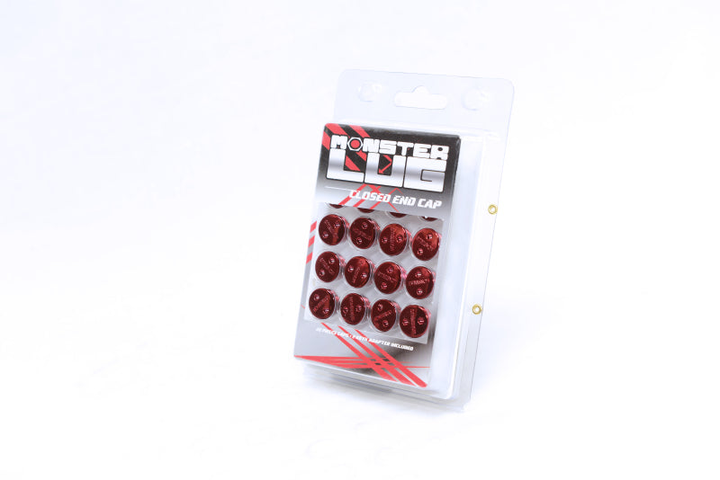 Wheel Mate 33007R - Monster Lug Nut Caps - Red 14x1.50