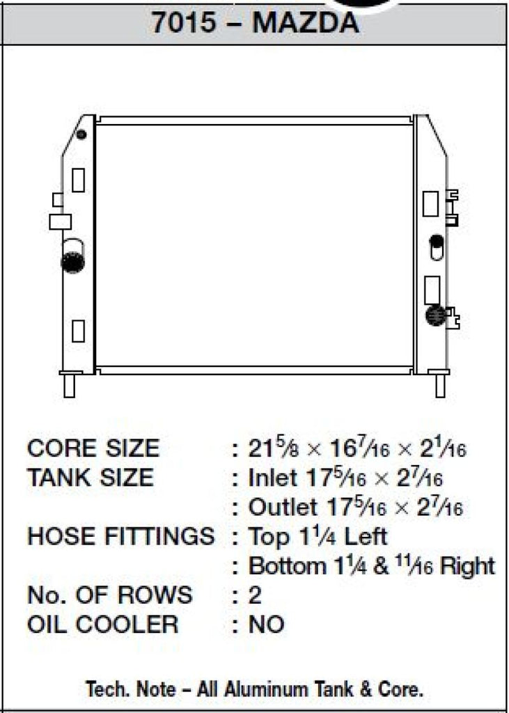 CSF 7015 - 06-12 Mazda Miata Radiator