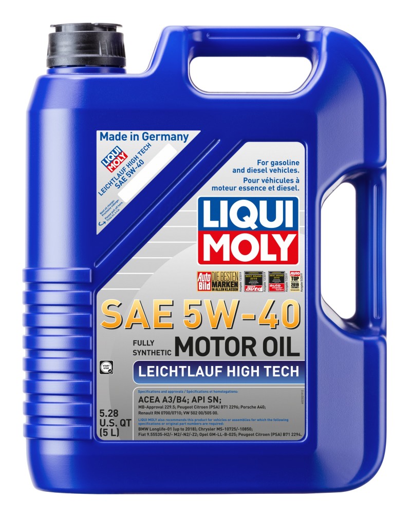 LIQUI MOLY 2332 - 5L Leichtlauf (Low Friction) High Tech Motor Oil 5W40