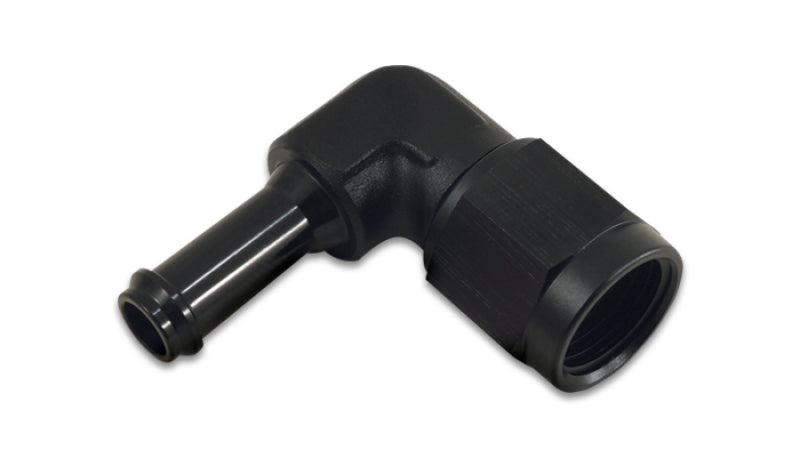 Vibrant 12025 - Female -6AN to 5/16in Hose Barb 90 Degree Adapter Fitting - Anodized Black