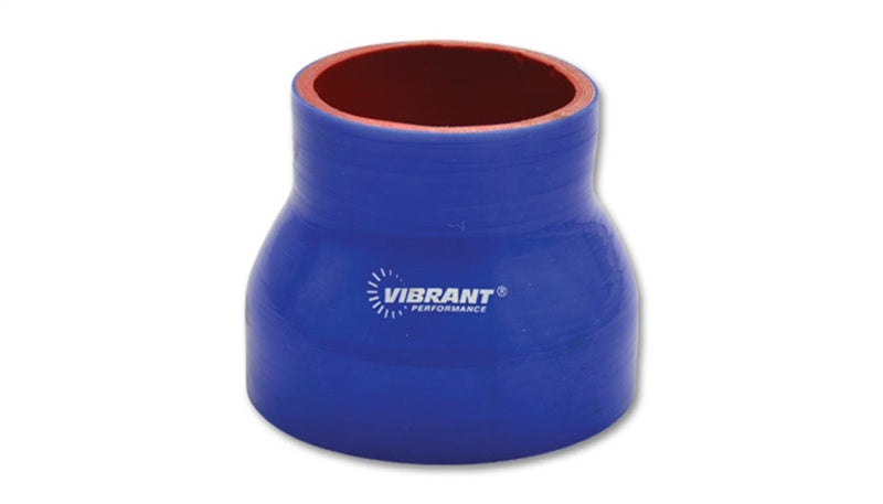 Vibrant 2774B - 4 Ply Reinforced Silicone Transition Connector - 3in I.D. x 3.5in I.D. x 3in long (BLUE)
