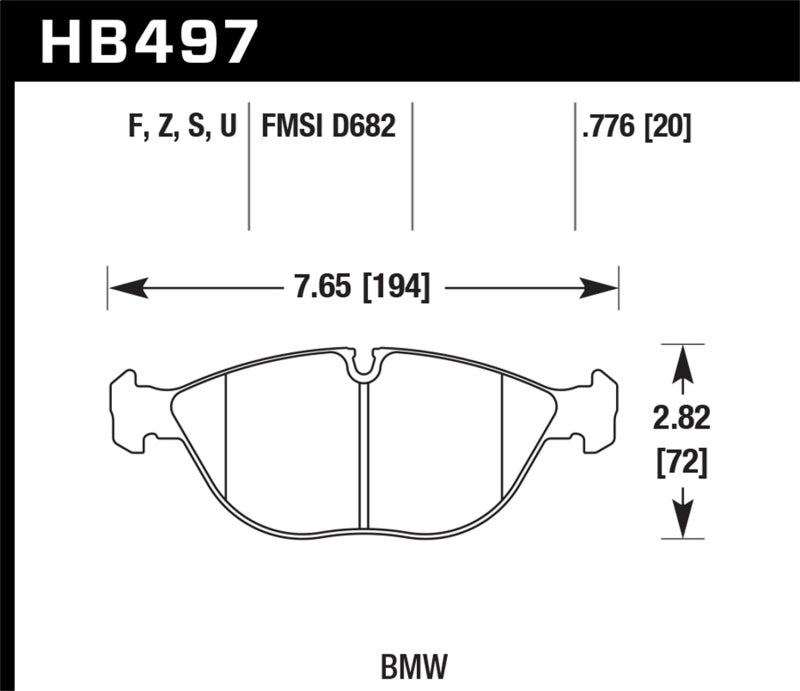 Hawk Performance HB497F.776 - Hawk 04-06 Audi TT Quattro / 04-05 VW Golf R32 HPS Street Front Brake Pads