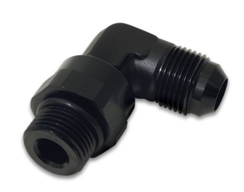 Vibrant 16963 - -8AN Male Flare to Male -6AN ORB Swivel 90 Degree Adapter Fitting - Anodized Black