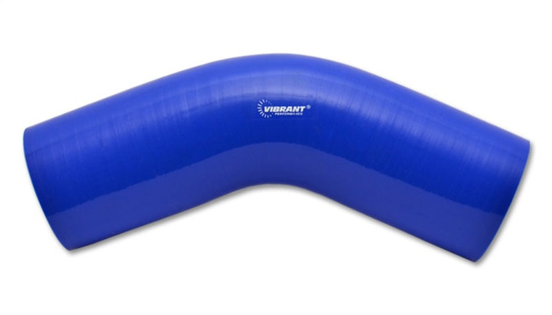 Vibrant 2756B - 4 Ply Reinforced Silicone Elbow Connector - 4in I.D. - 45 deg. Elbow (BLUE)
