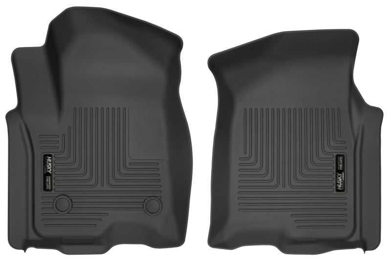 Husky Liners FITS: 13211 - 2019 Chevrolet Silverado 1500 Crew Cab WeatherBeater Black Front Floor Liners