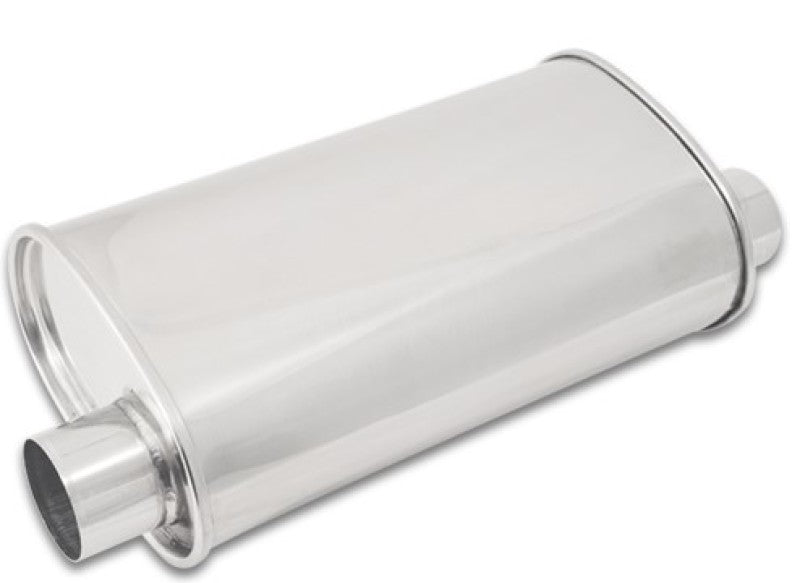 Vibrant 1129 - StreetPower Oval Muffler 5in x 9in x 15in - 2.5in inlet/outlet (Offset-Offset Same Side)