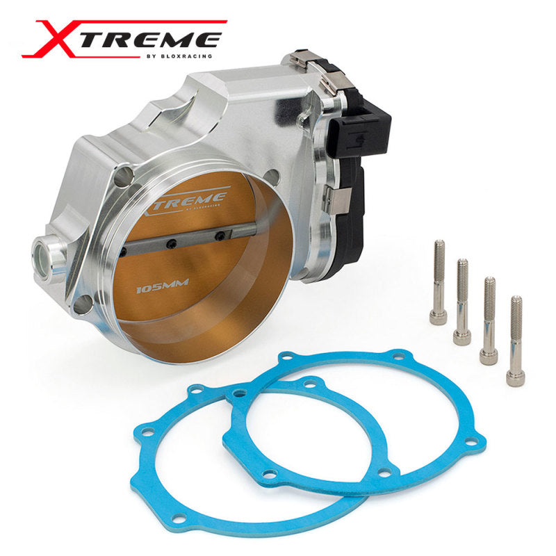 BLOX Racing BXIM-00255-SI - 2015+ Dodge Hellcat / Jeep Trackhawk 6.2L 105mm Electronic Billet Throttle Body - Silver